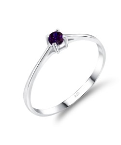 3mm Amethyst CZ Silver Ring CSR-150-3